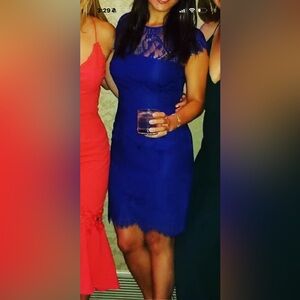 Elegant Blue Lace Dress